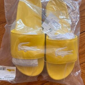 Lacoste Bright Yellow Slide Sandals Mens Size 12